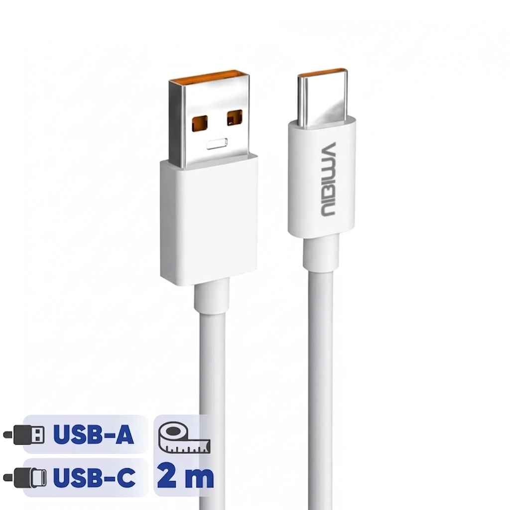 کابل تبدیل USB به USB-C نیبیوا مدل Fast Charge 120W طول 2 متر